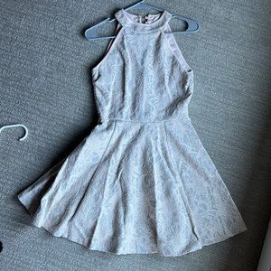 Nude Pink White Sprakly high neck dress